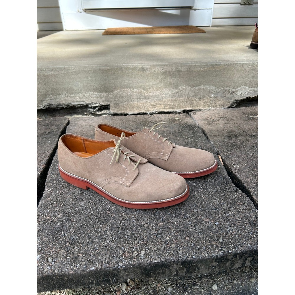 Walk-Over Mens Dirty Buck Suede Derby Shoes Red Brick Sole USA Made 11.5 B/AA